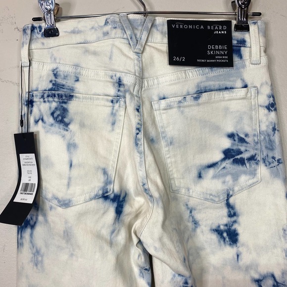 Veronica Beard Debbie Skinny High Rise Bleached Jeans Women 26 Secret PocketsNWT - Picture 9 of 13